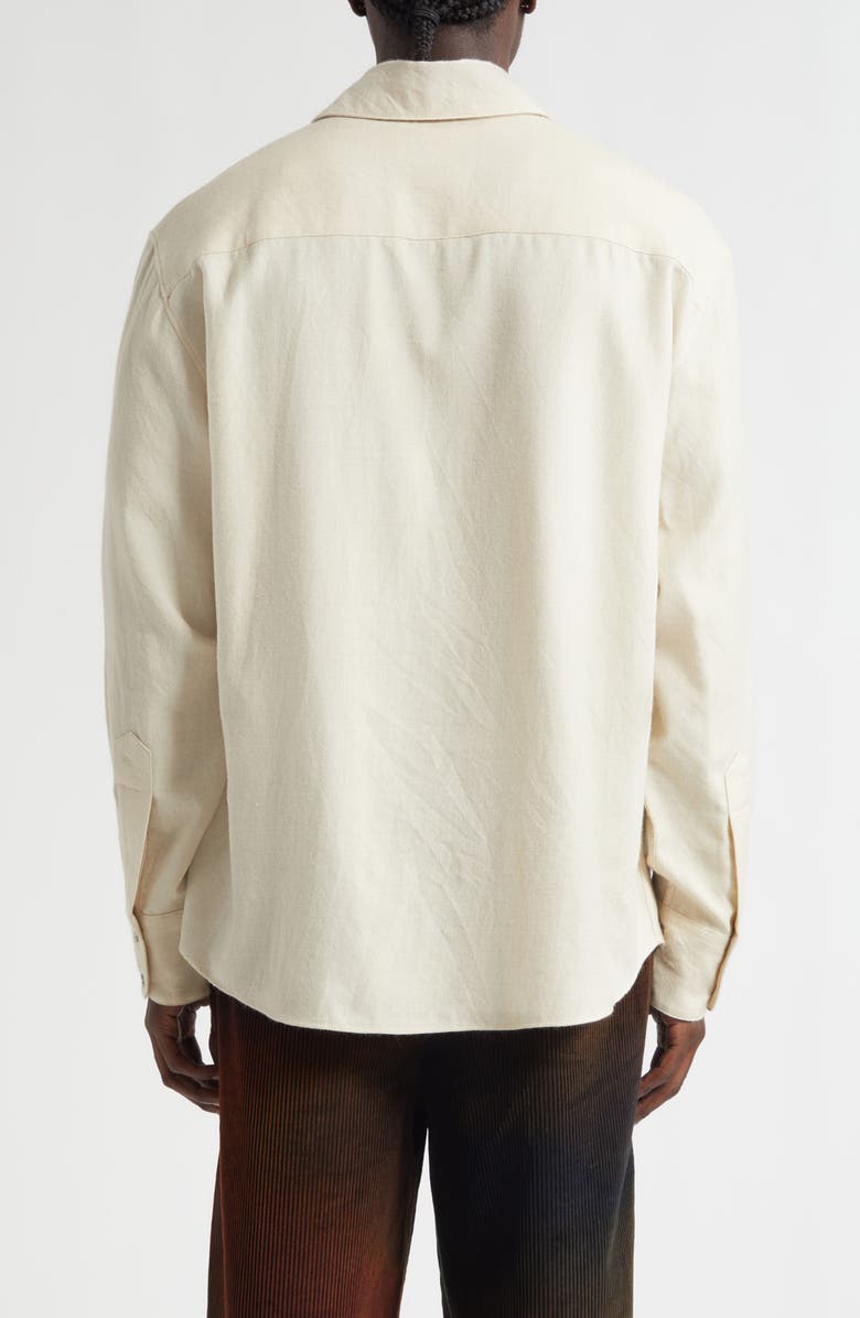 The Elder Statesman Pashimina Wool & Cashmere Button-Up Shirt, Alternate, color, Moth