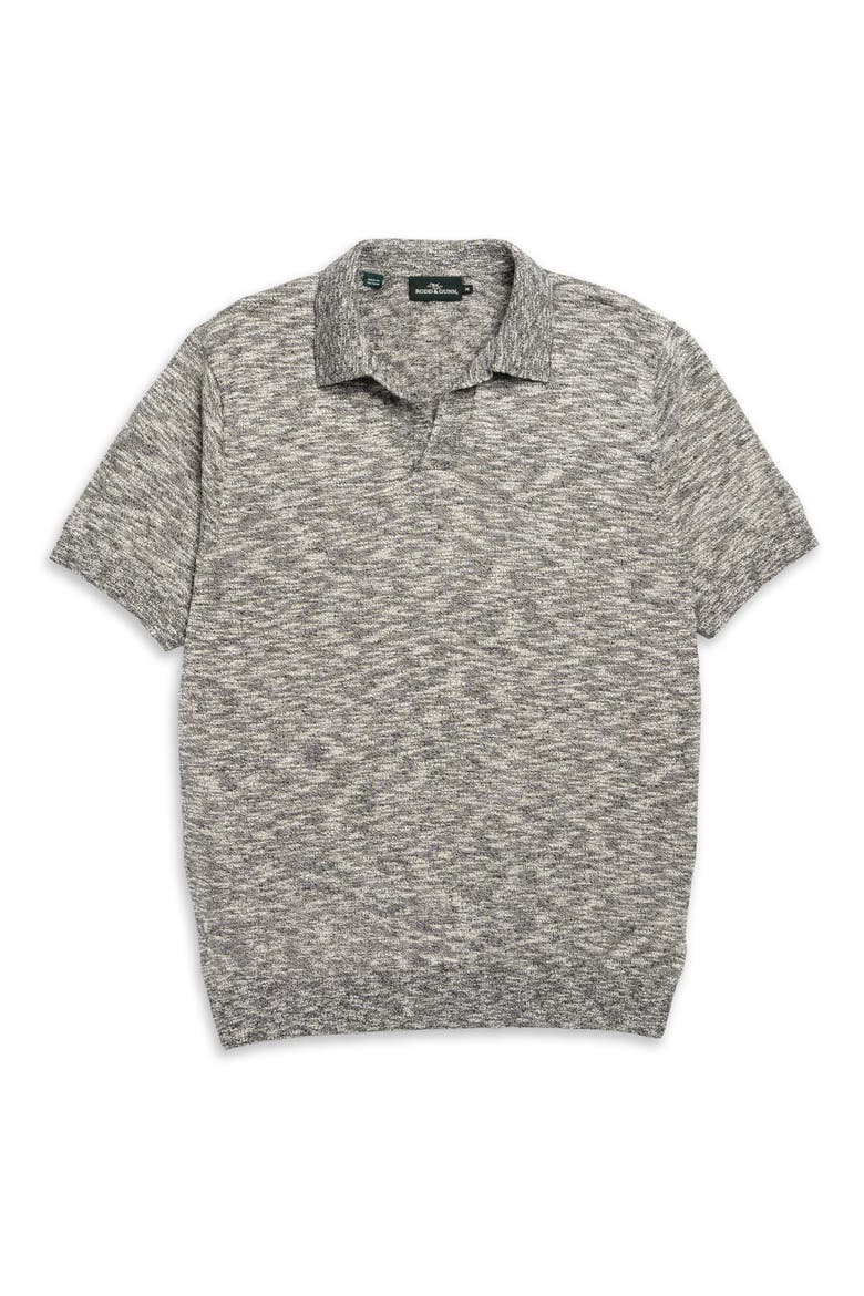 Poison Bay Linen & Cotton Slub Polo, Alternate, color, BLACK PEARL