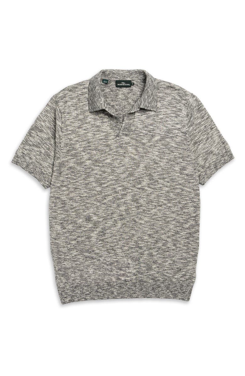 Rodd & Gunn Poison Bay Linen & Cotton Slub Polo, Alternate, color, Black Pearl