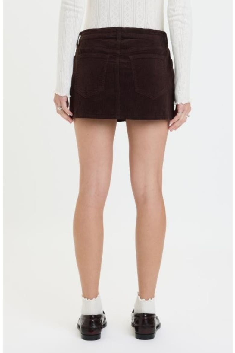 Fever Corduroy Miniskirt, Alternate, color, CHOCOLATE