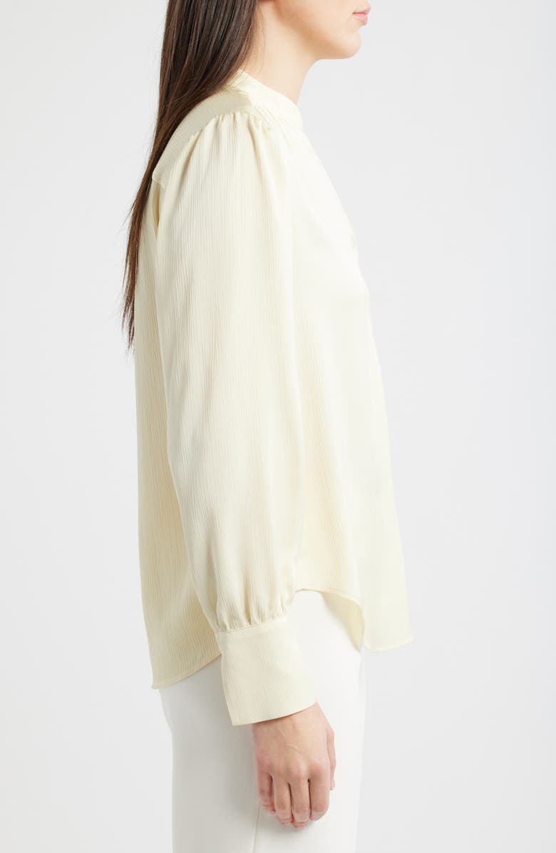 Anne Klein Pleated Satin Balloon Sleeve Top, Alternate, color, Whisper Yellow