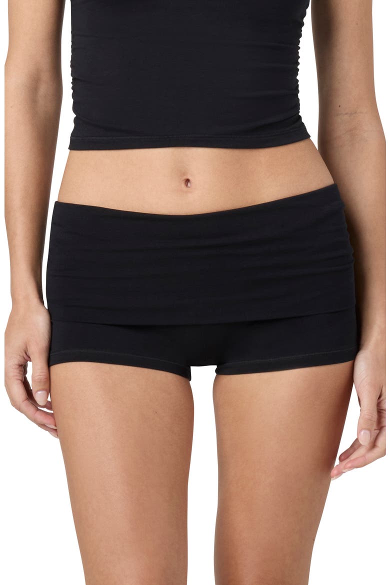 Fold Down Shorts, Main, color, BLACK