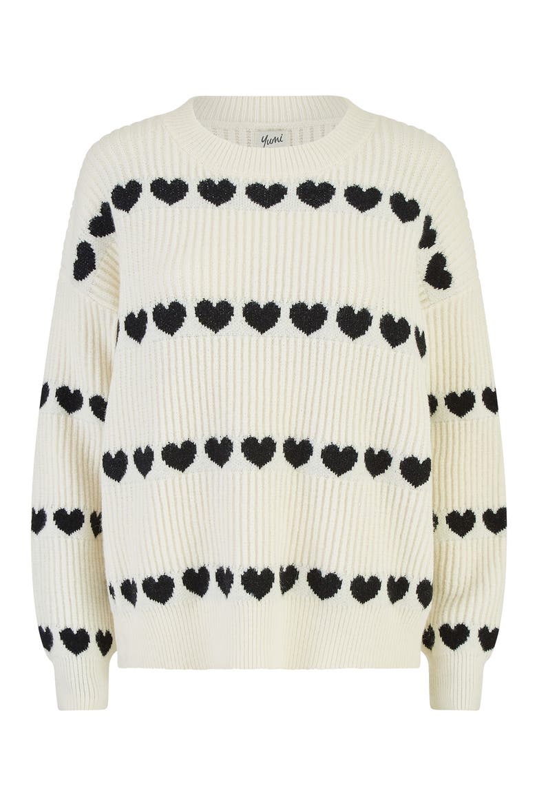 Heart Stripes Jumper, Alternate, color, Ivory