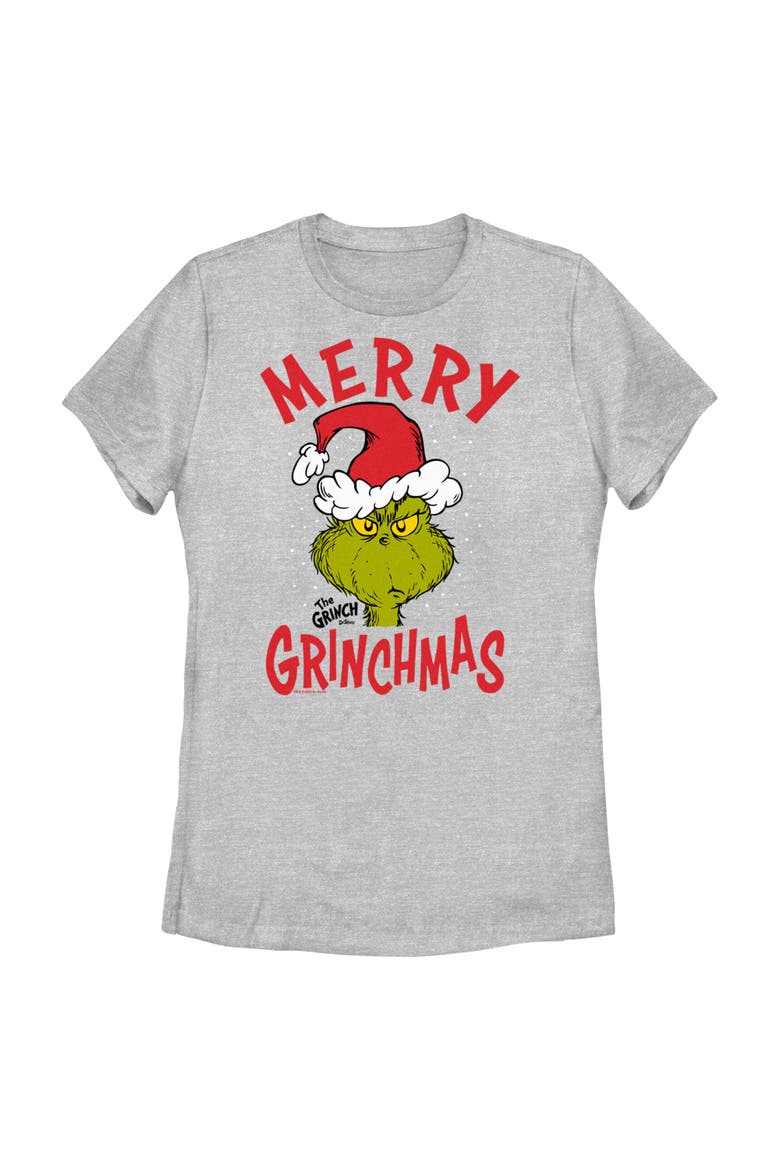 Women's The Grinch Christmas Merry Grinchmas  Graphic T-Shirt, Main, color, Athletic Heather
