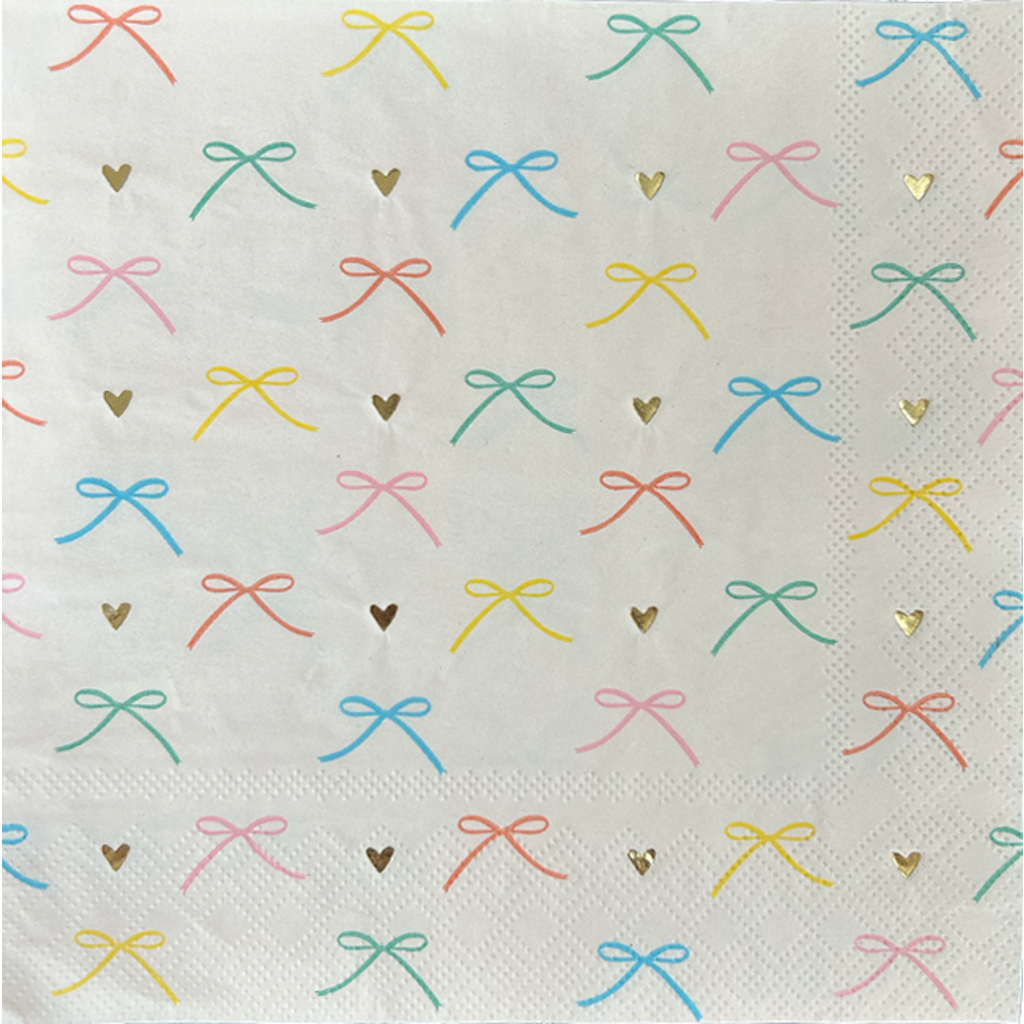 Jollity & Co Bows Large Napkins In Assorted Pre-pack