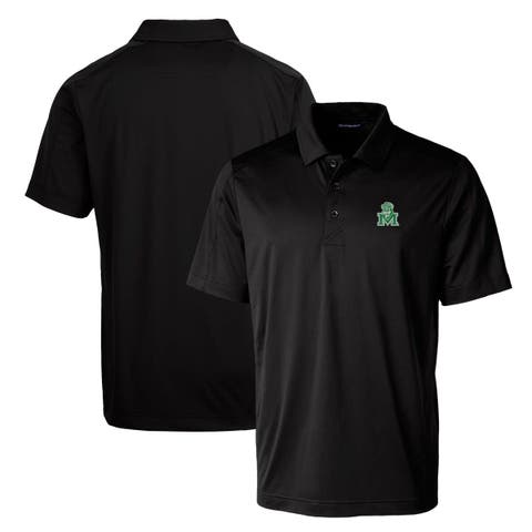 Black Marshall Thundering Herd Primary Team Logo Prospect Textured Stretch Polo