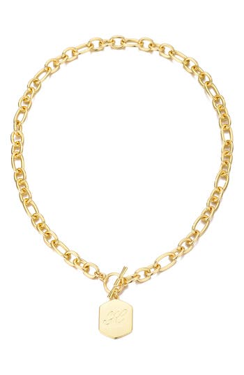 Adornia Monogram Initial Pendant Necklace In Gold