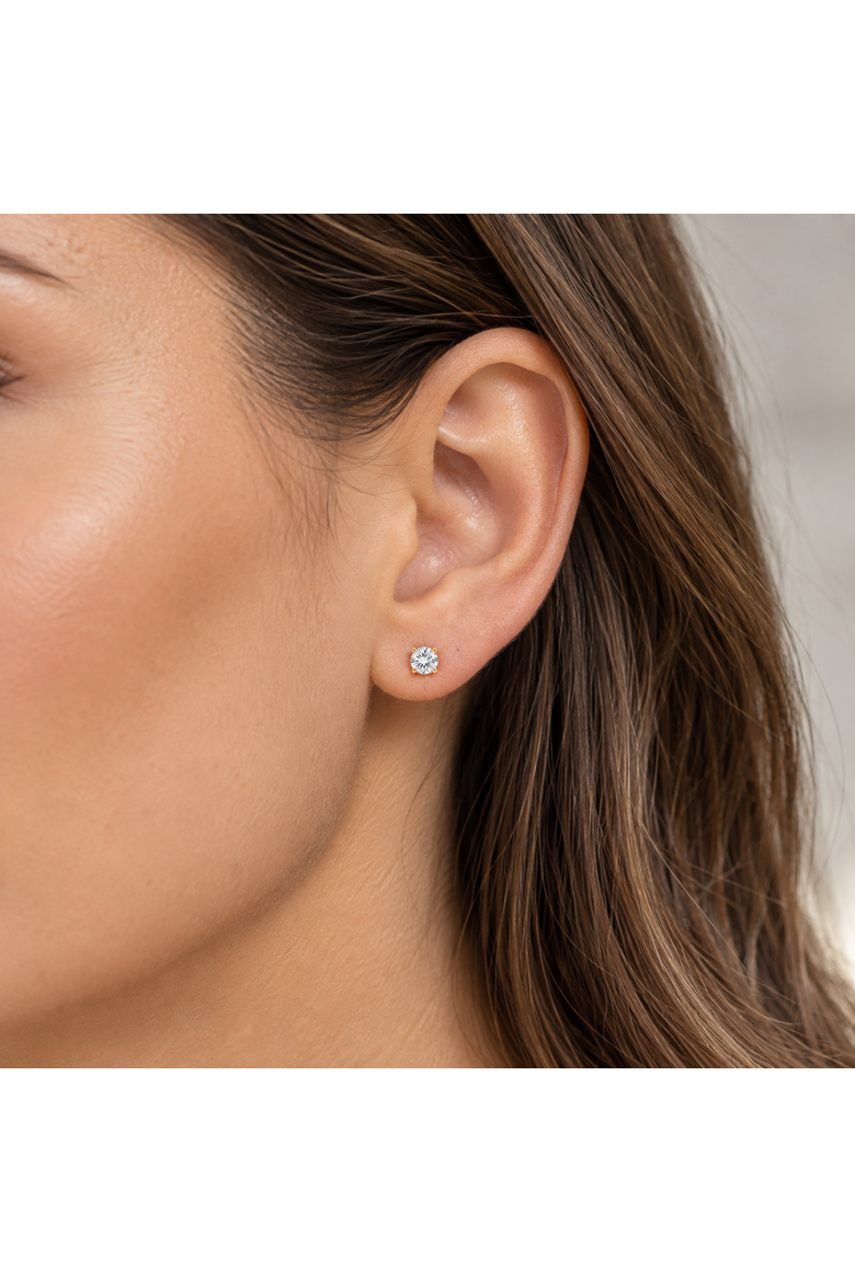 Gold-Tone Small Round Stud Earrings, Alternate, color, Gold