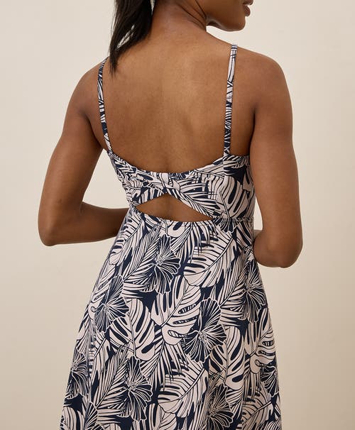 Pact Organic Cotton Fit & Flare Twist Back Dress In Black