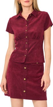 Parker Corduroy Short Sleeve Button Front Shirt