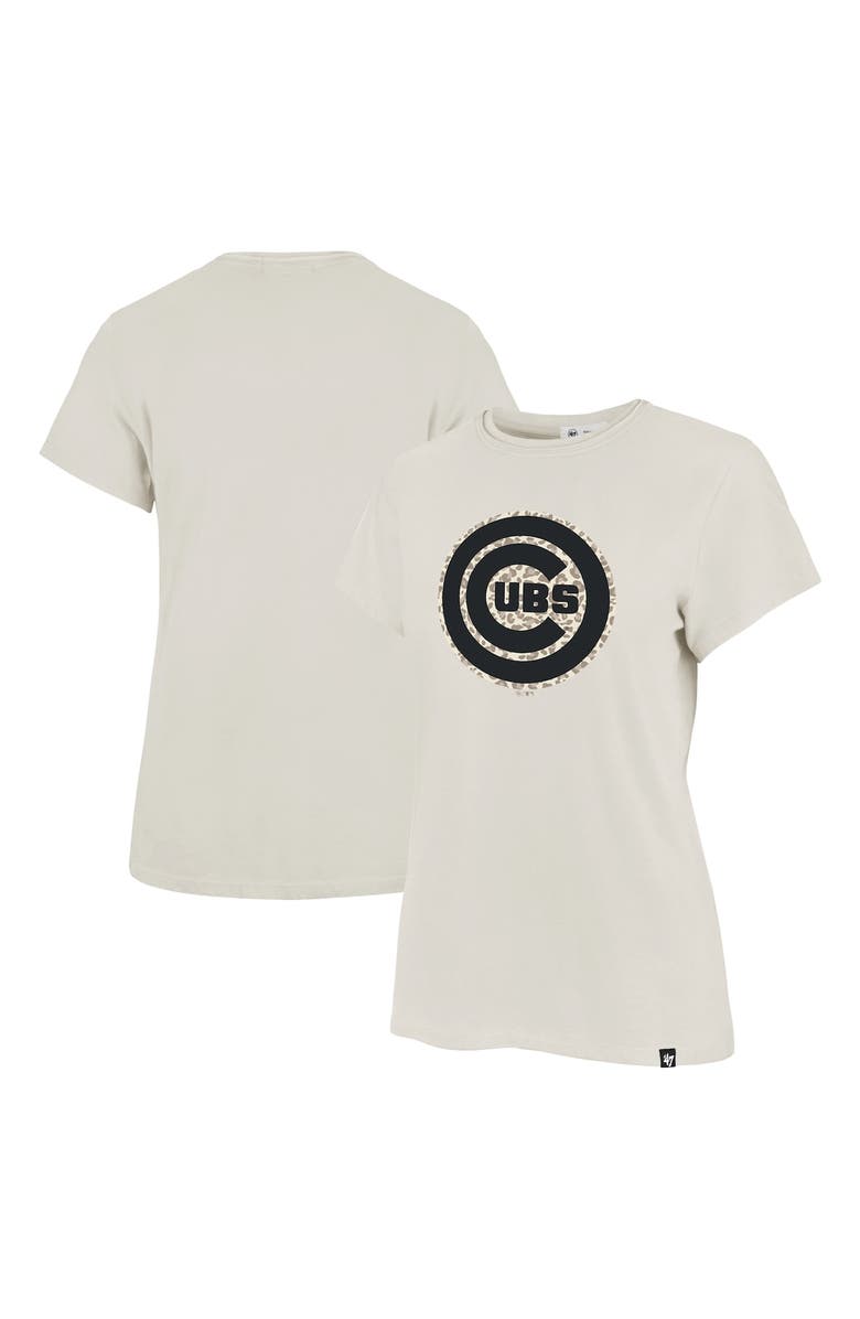 '47 Women's '47 Oatmeal Chicago Cubs Imprint Frankie T-Shirt, Main, color,