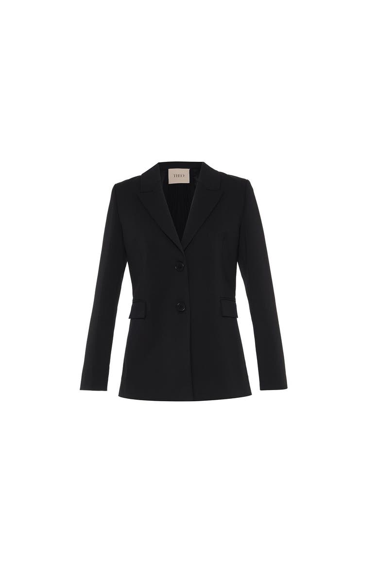 THEO The Label Aphrodite Zip-Pleated Back Jacket, Main, color, Black