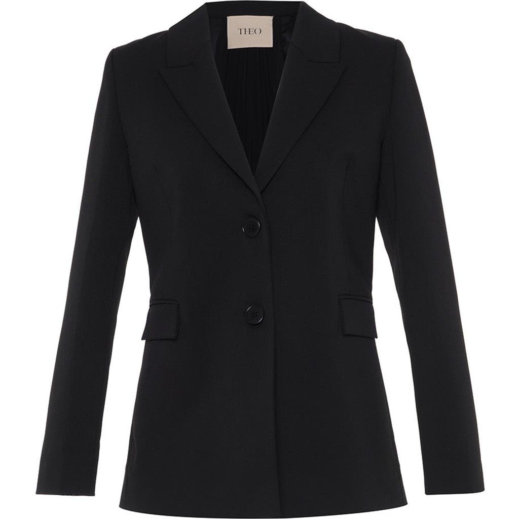 Theo The Label Aphrodite Zip-pleated Back Jacket In Black