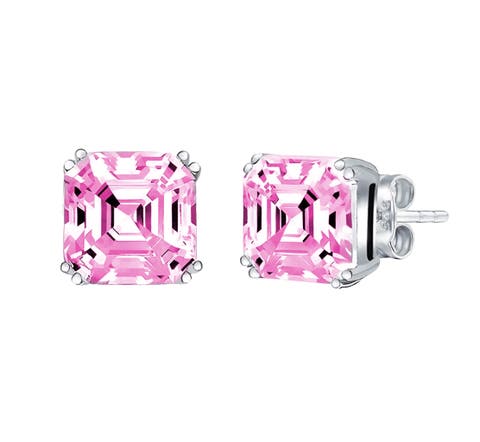 Sterling Silver Pink Ascher Studs