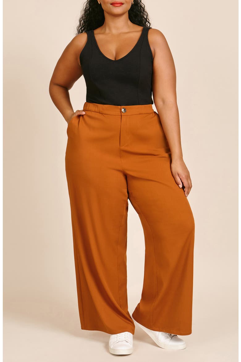 Avery Wide Leg Pants, Alternate, color, BURNT CLAY