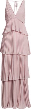 Lulus Tiered Gown Pleated