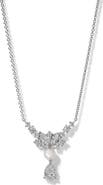 Nadri Ravish Cubic Zirconia & Genuine Pearl Frontal Necklace