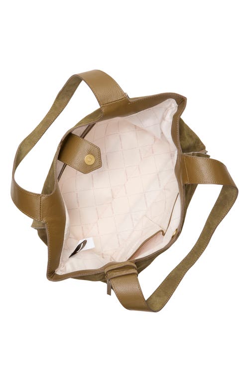 Vince Camuto Aleah Suede Tote In Brown