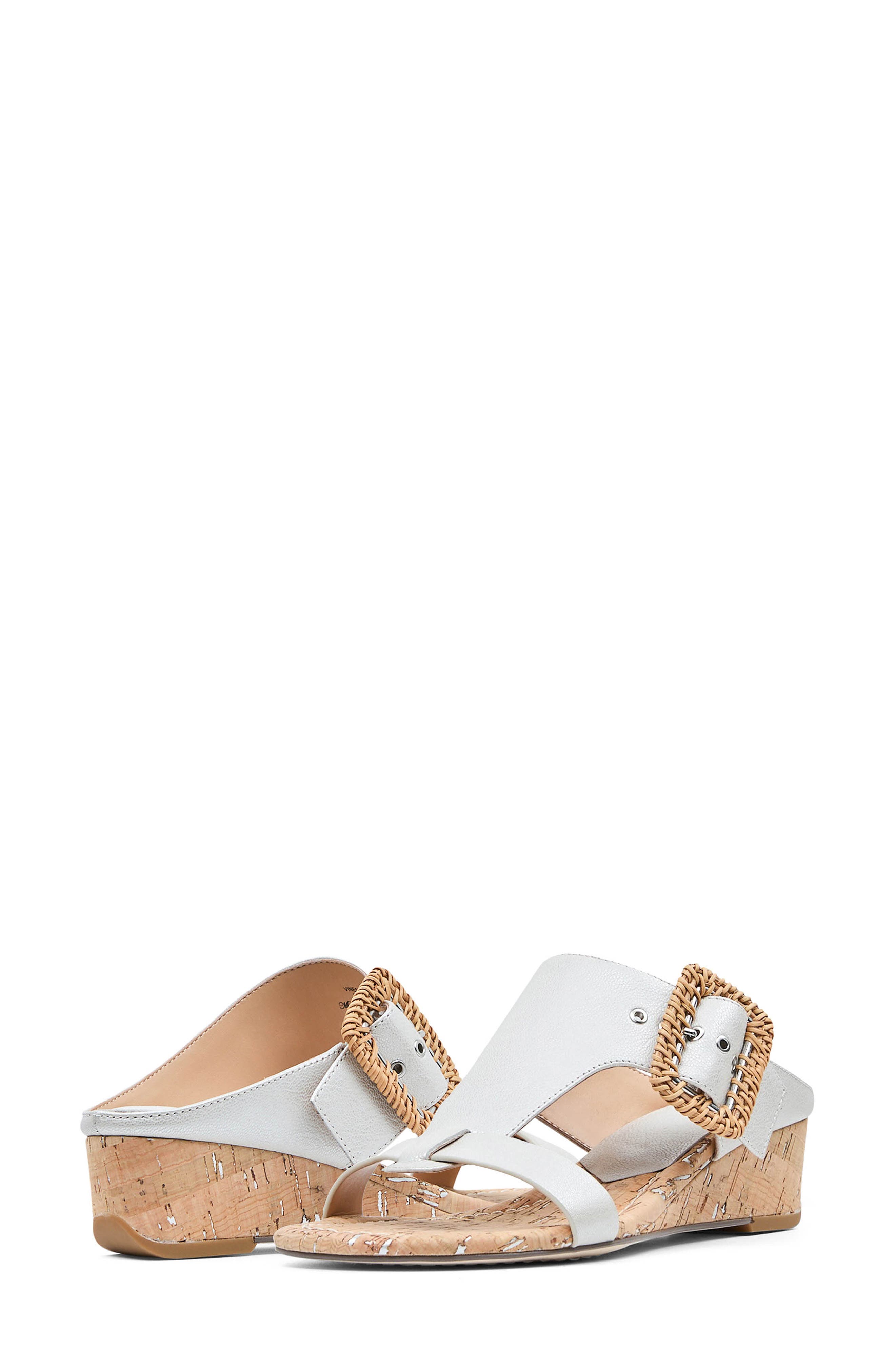 Donald Pliner Vine Wedge Sandal, Alternate, color, Silver