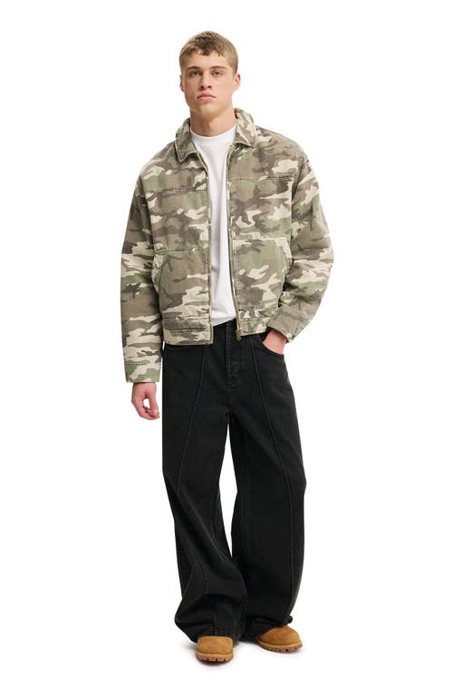 Cotton On Cropped Worker Jacket In Gray