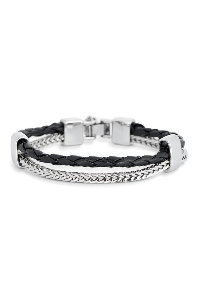 Braided Rope Chain Bracelet, Alternate, color, BLACK