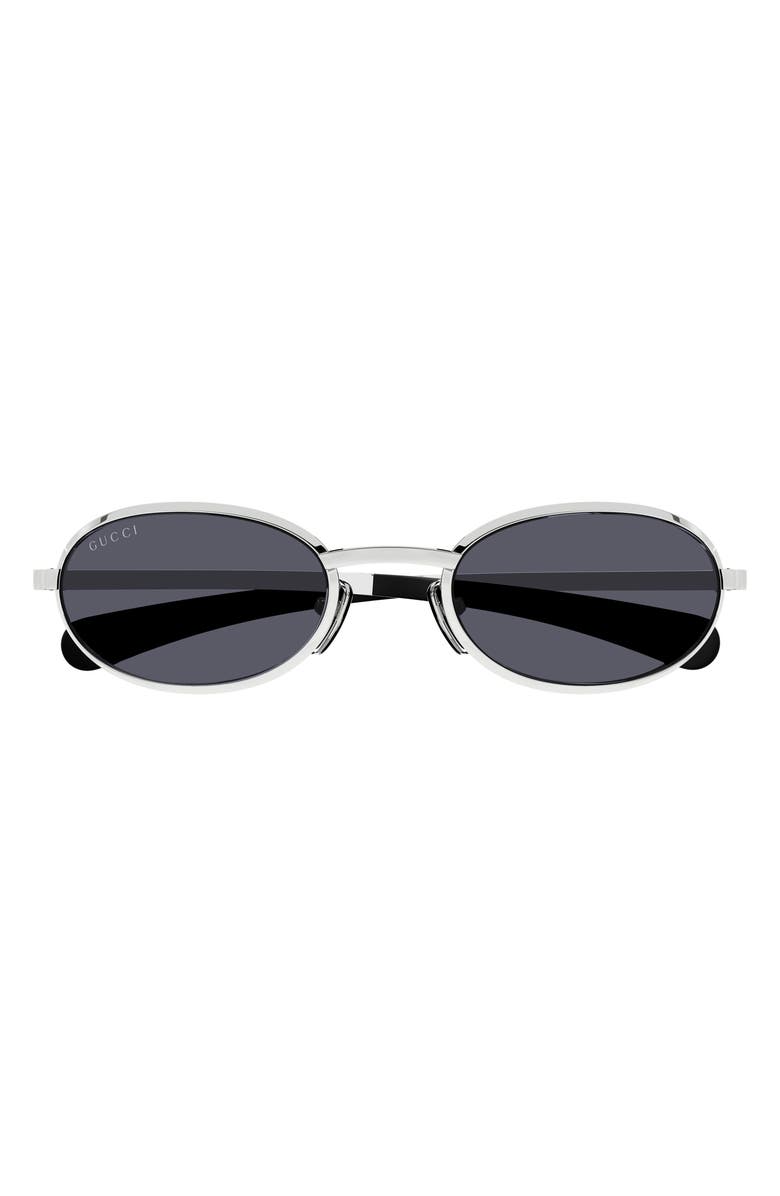 Gucci 53mm Oval Sunglasses, Main, color, Silver