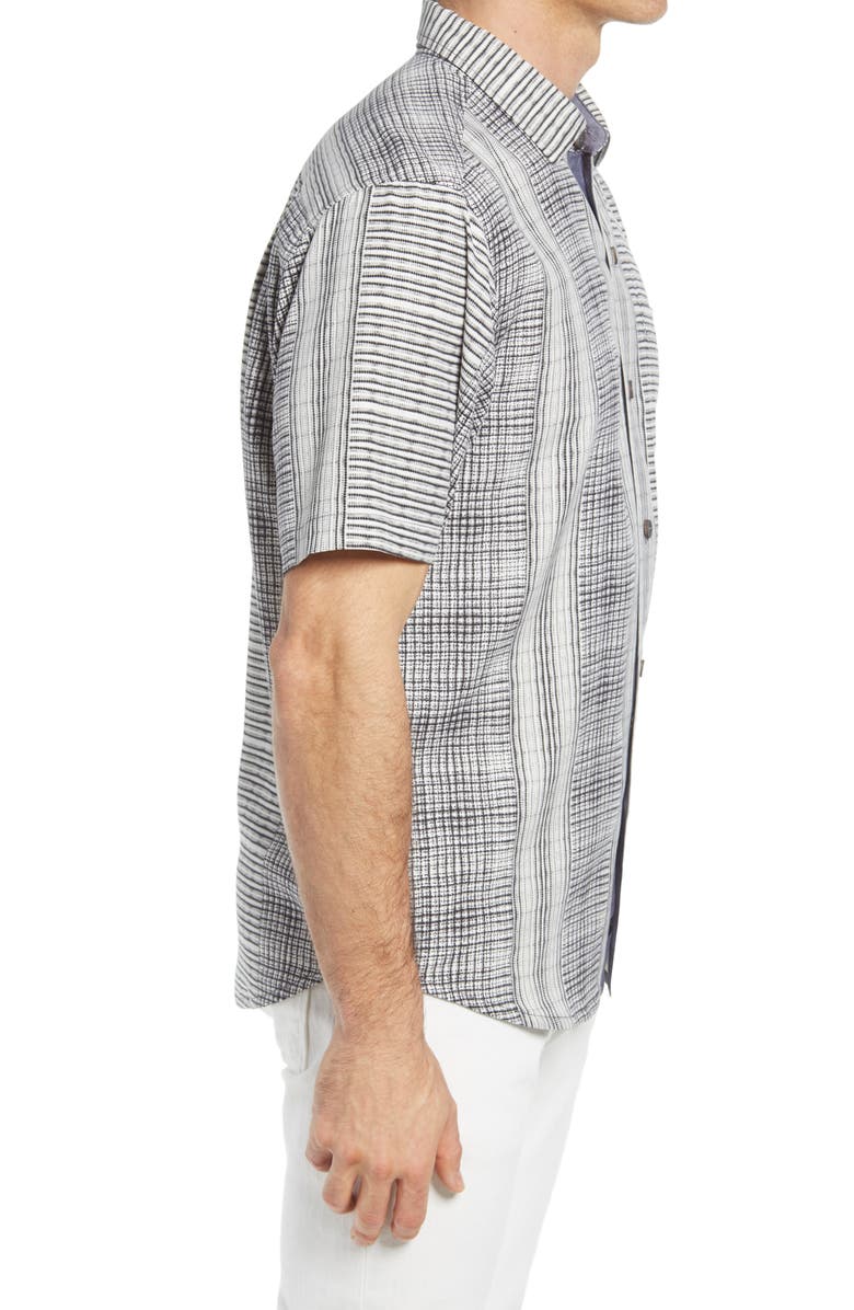 Tommy Bahama Bay Street Blues Short Sleeve Silk Button-Up Shirt, Alternate, color,