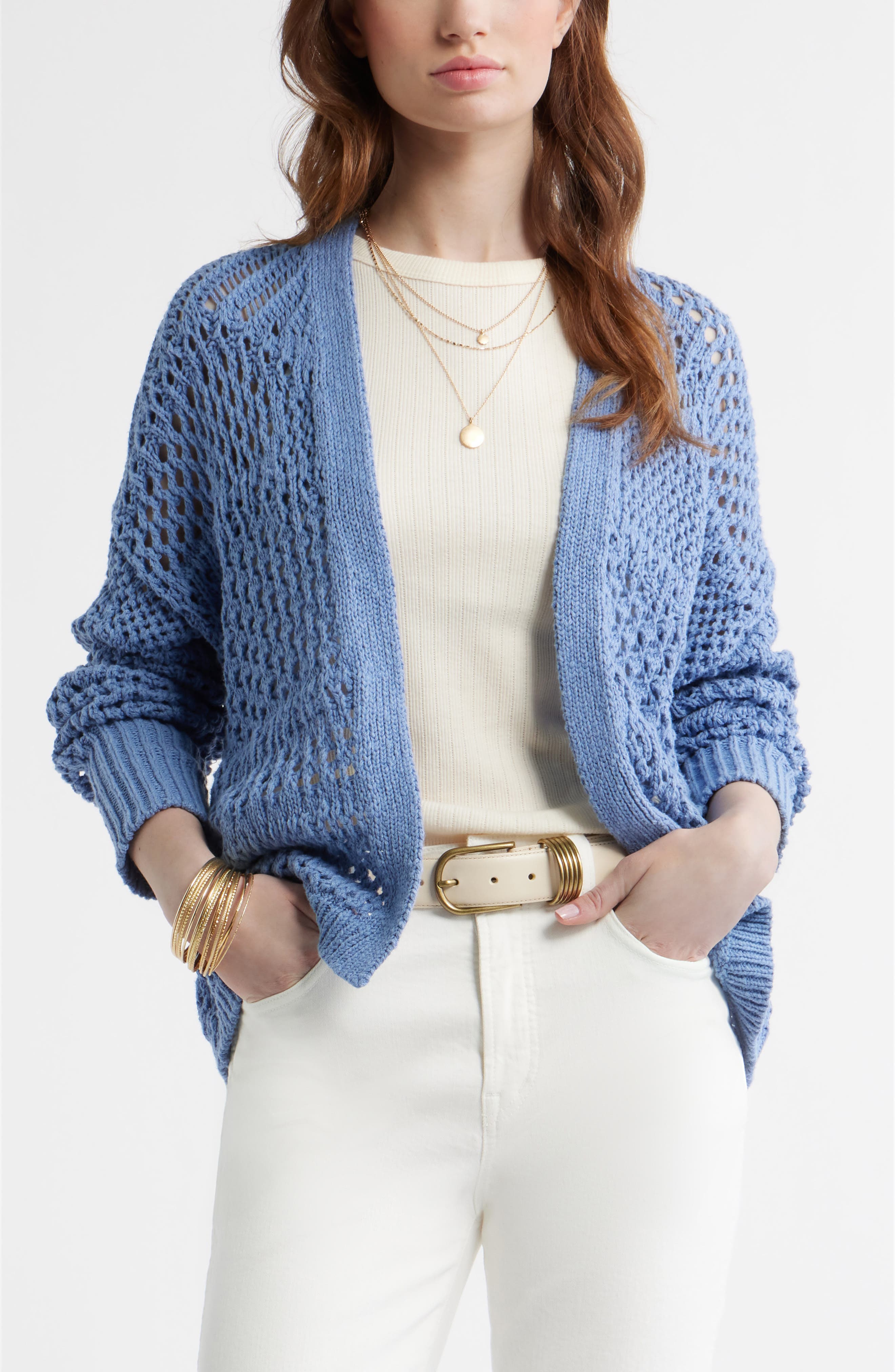 Openwork Slouchy Cotton Cardigan