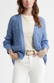 Treasure & Bond Openwork Slouchy Cotton Cardigan