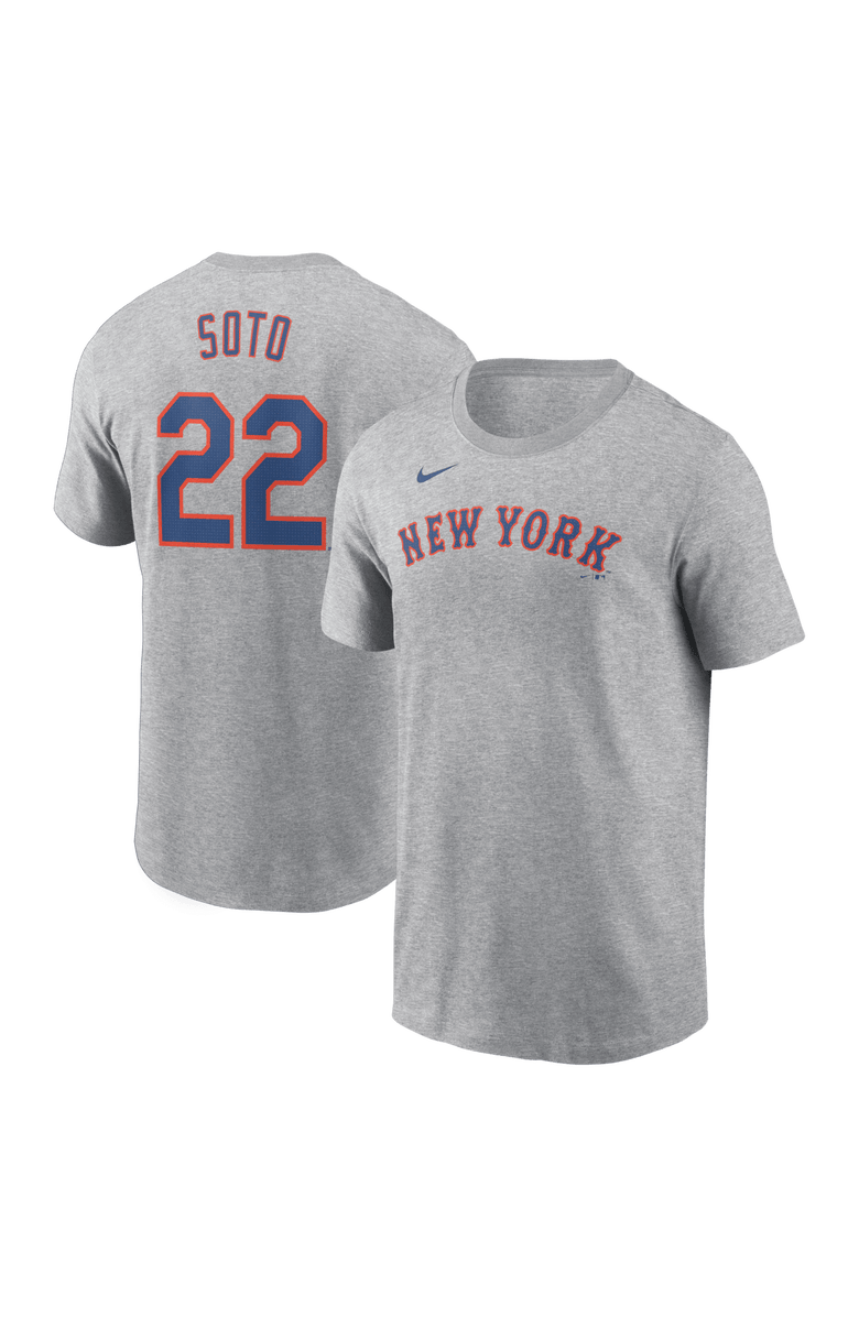 Nike Men's Nike Juan Soto Heather Gray New York Mets Fuse Name & Number T-Shirt, Alternate, color, Heather Gray