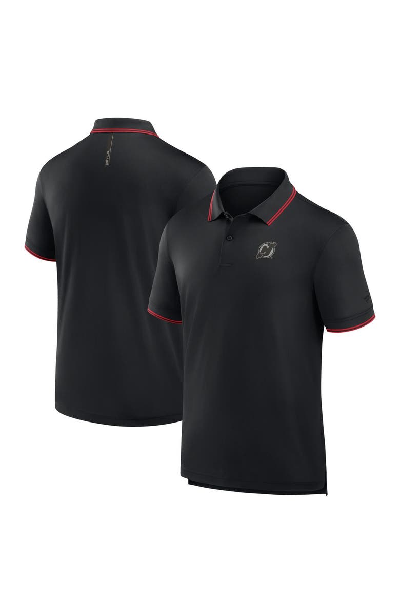 FANATICS Men's Fanatics Black New Jersey Devils Front Office Move Mono Polo, Alternate, color, Black
