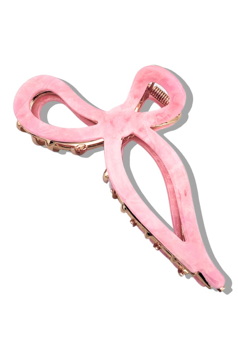 Hand Painted Bow Claw Clip & Comb Set, Alternate, color, PINK