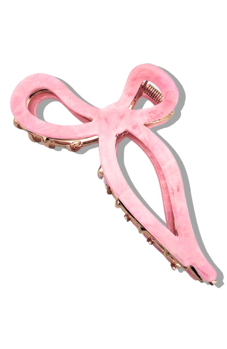 Solar Eclipse Hand Painted Bow Claw Clip & Comb Set, Alternate, color, Pink