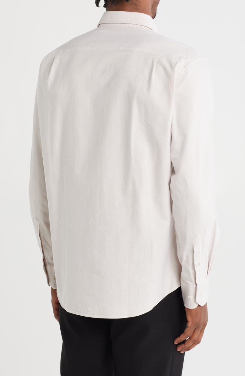 David Donahue Oxford Cotton Button-Down Sport Shirt, Alternate, color, Oatmeal