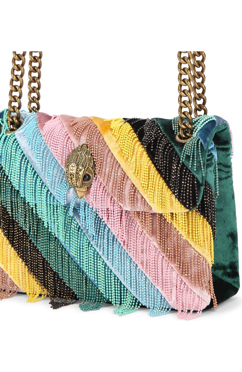 Kurt Geiger London Mini Kensington Fringe Convertible Crossbody Bag, Alternate, color, Green Multi