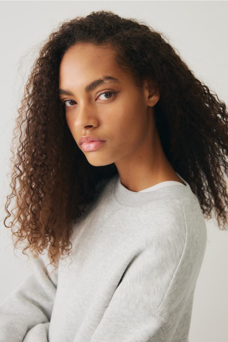 Oversized Sweatshirt, Alternate, color, Light gray melange