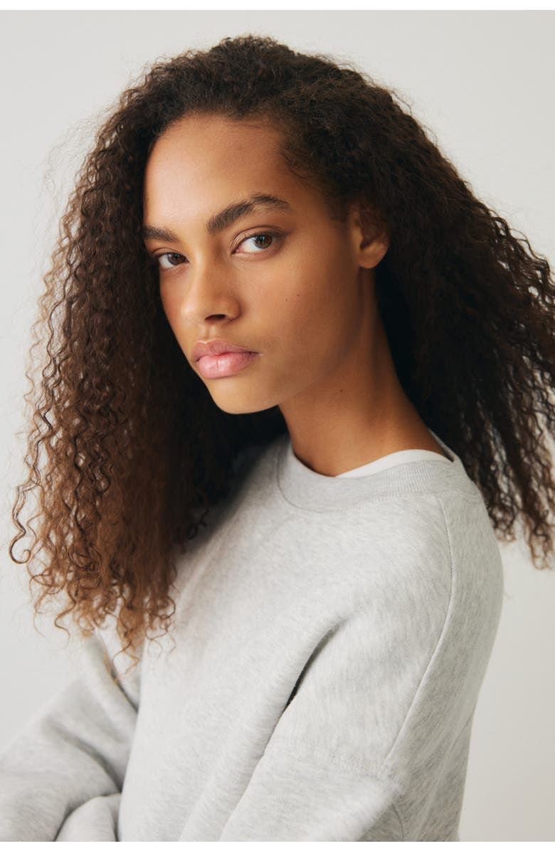 H&M Oversized Sweatshirt, Alternate, color, Light Gray Melange