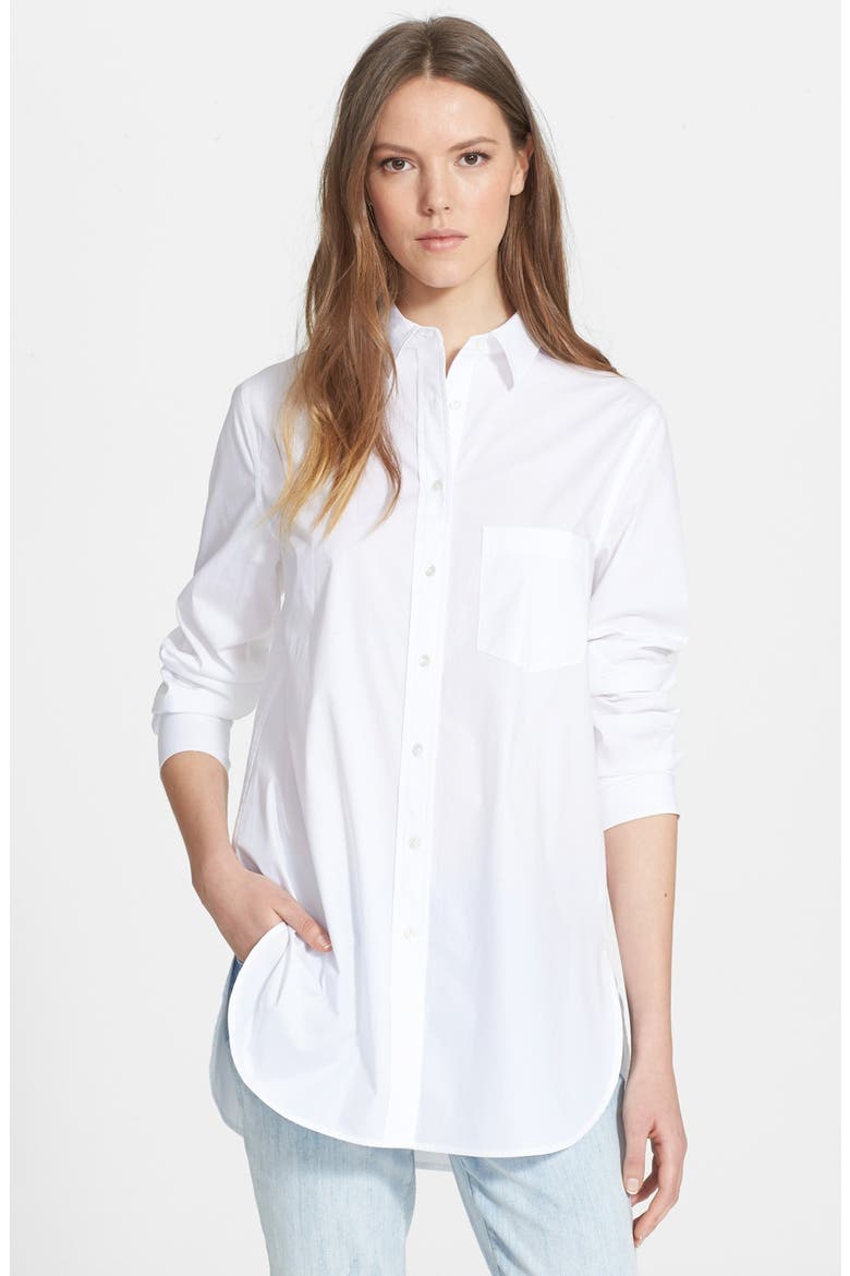 Poplin Tunic (Nordstrom Exclusive), Main, color, OPTIC WHITE