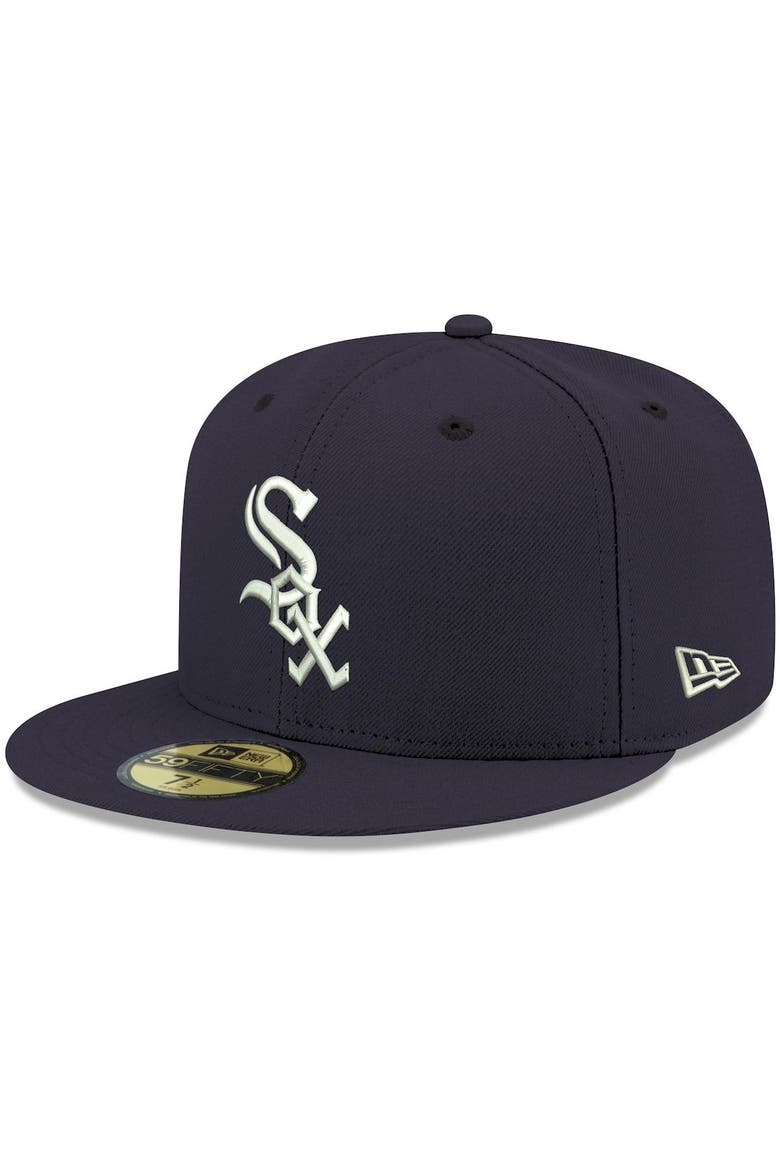 Men's New Era Navy Chicago White Sox White Logo 59FIFTY Fitted Hat, Main, color, Navy