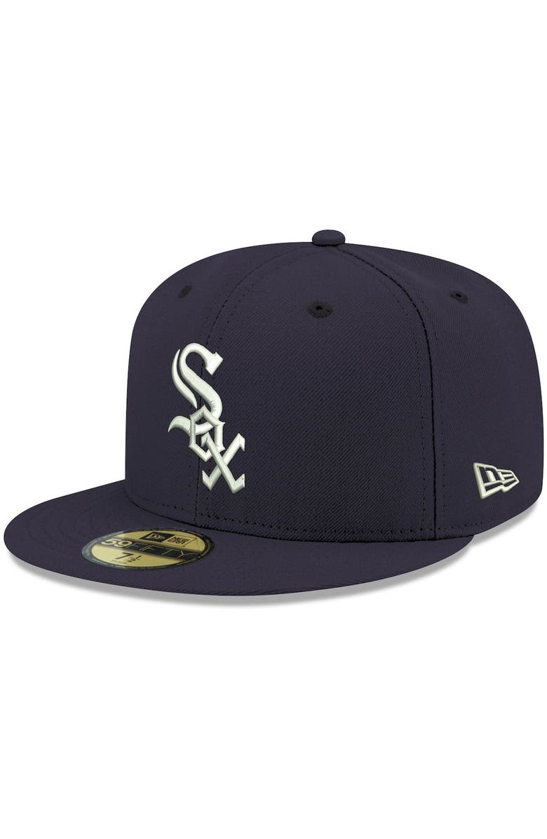New Era Men's New Era Navy Chicago White Sox White Logo 59FIFTY Fitted Hat, Main, color, Navy