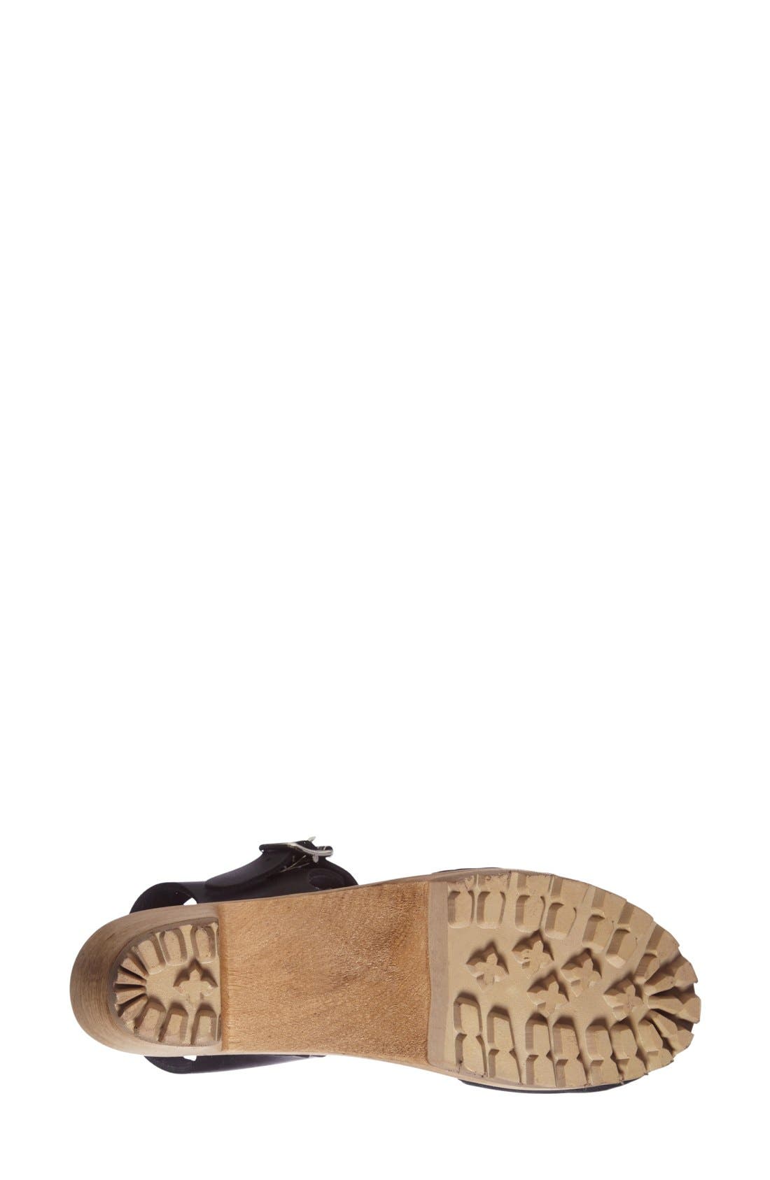 'Greta' Clog Sandal, Alternate, color, BLACK LEATHER