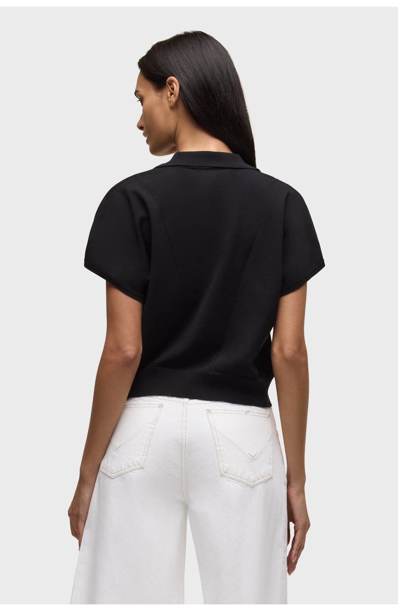 Hudson Jeans draped collared sweater, Alternate, color, Black