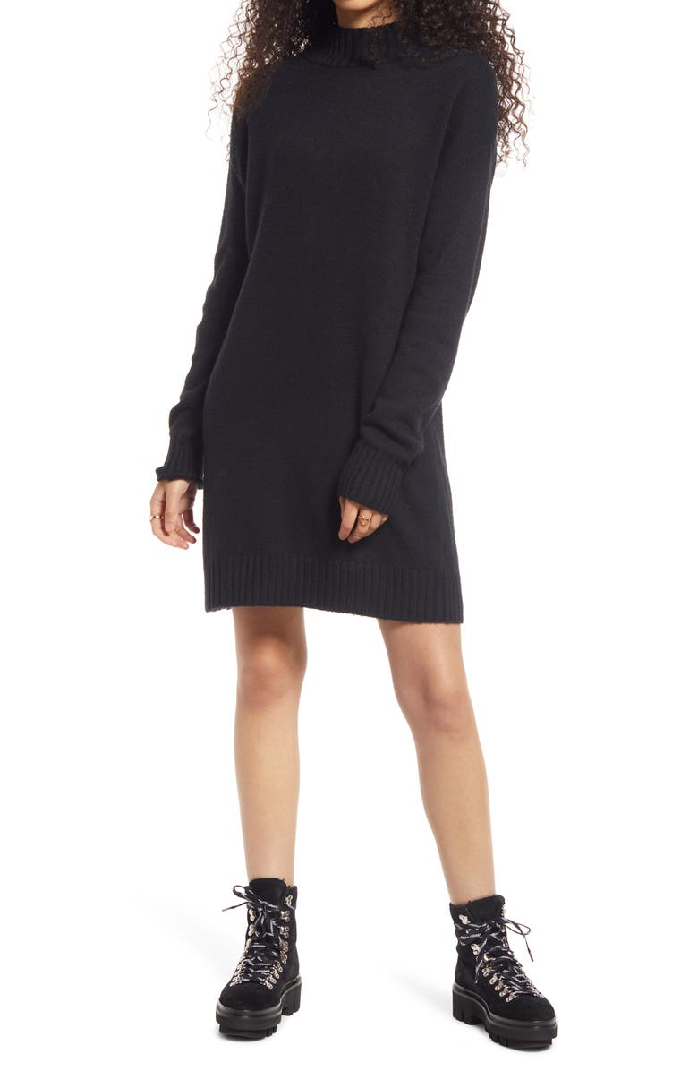 BP. Easy Crewneck Long Sleeve Sweater Dress, Main, color,