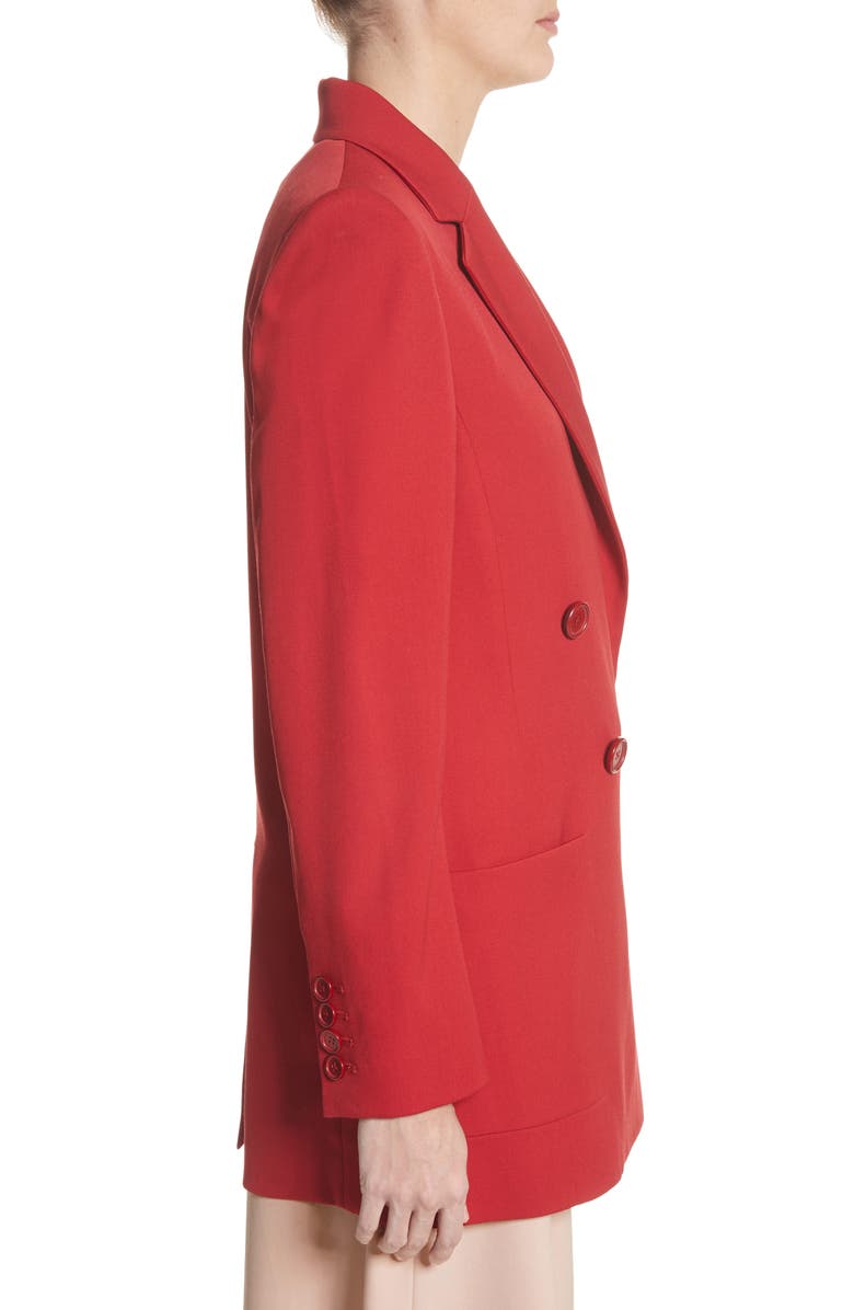 Oscar de la Renta Stretch Wool Boyfriend Blazer, Alternate, color,