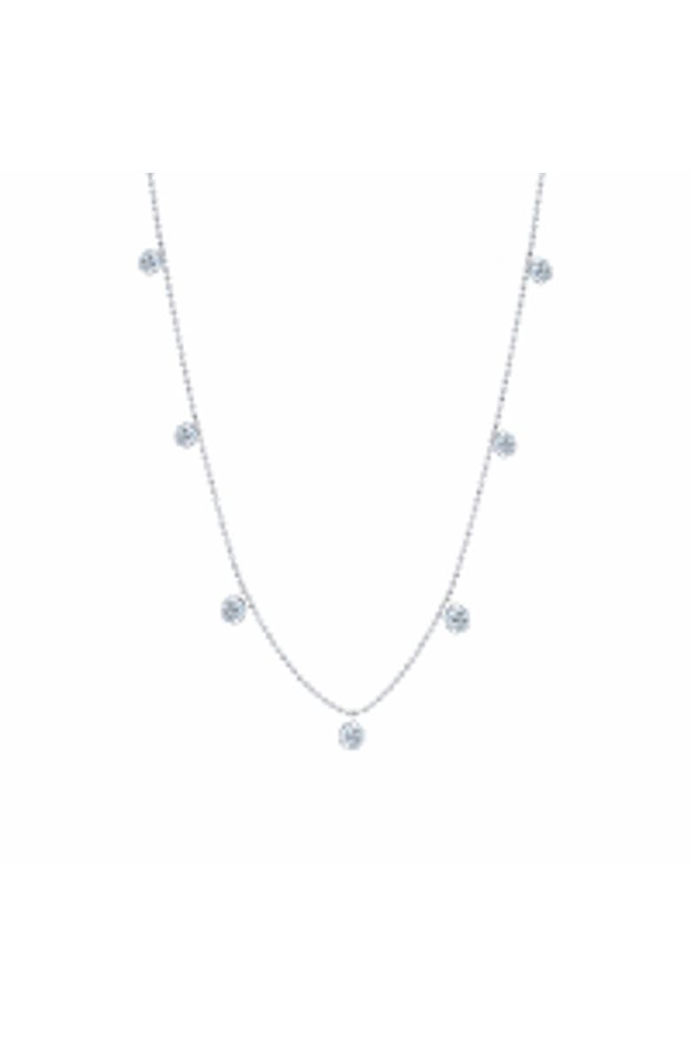 Small Floating Diamond Necklace in White, Main, color, White Gold