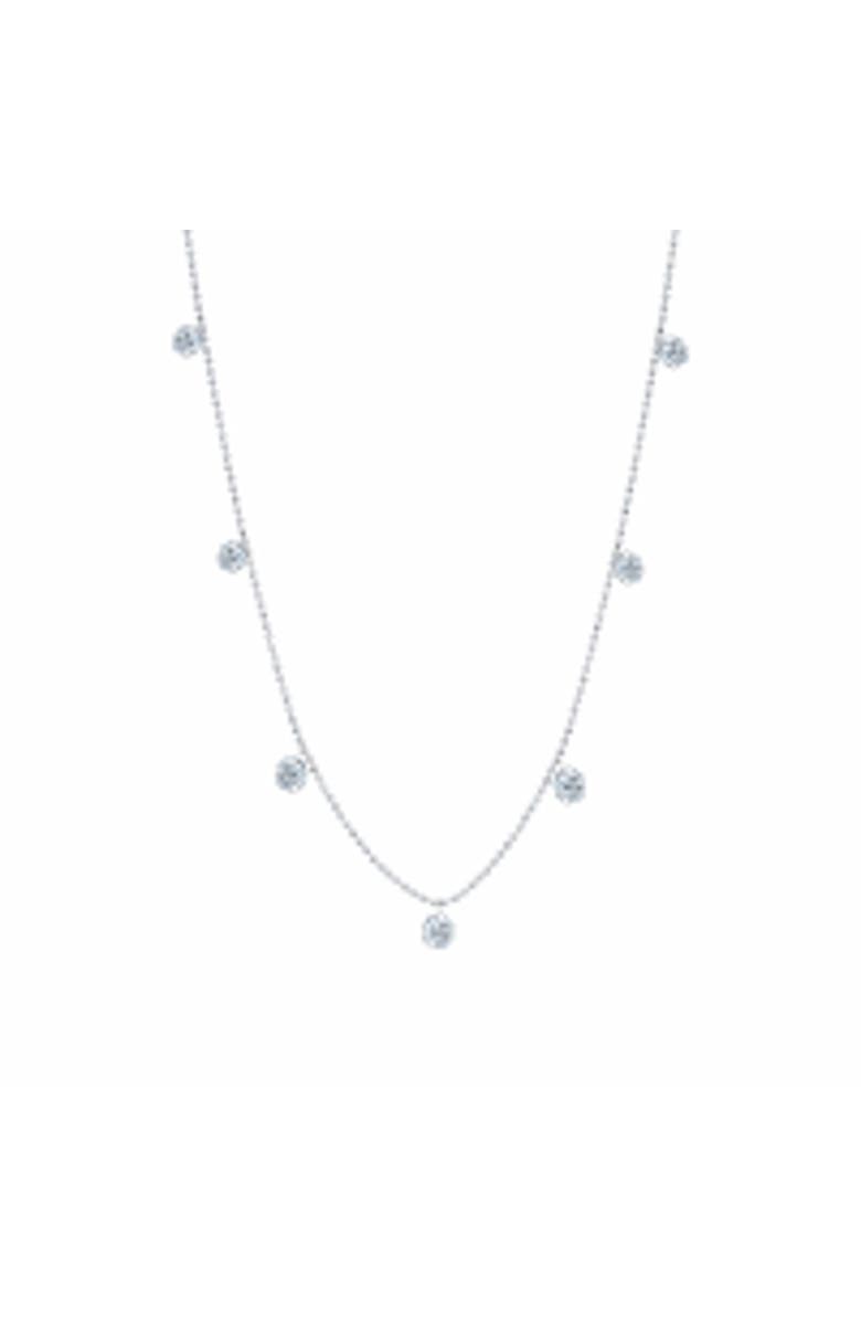 Graziela Small Floating Diamond Necklace in White, Main, color, White Gold