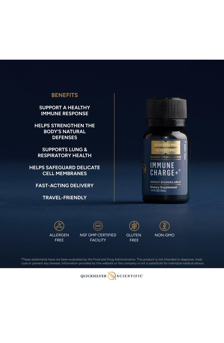 Quicksilver Scientific Immune Charge Supplement Portable Wellness Shots with Elderberry Vitamins C A D3 and K2, Alternate, color,