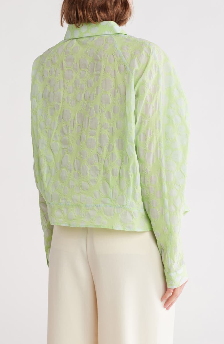 PATRIZIA LUCA Tie Hem Button Front Shirt, Alternate, color, Green