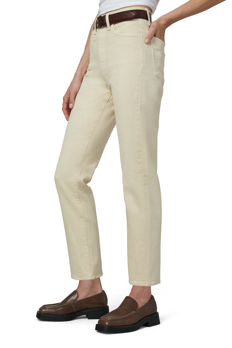 The Margot High Waist Ankle Slim Straight Leg Jeans, Alternate, color, CREME BRULEE