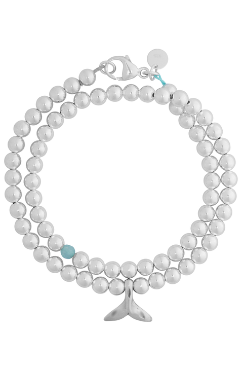 Whale Sterling Silver Wrap Bracelet